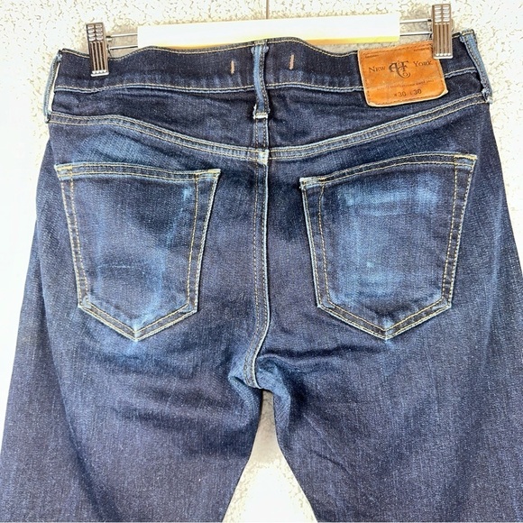 Abercrombie & Fitch Jeans Mens 30x30 Blue Performance Selvedge Straight Stretch - Picture 8 of 14